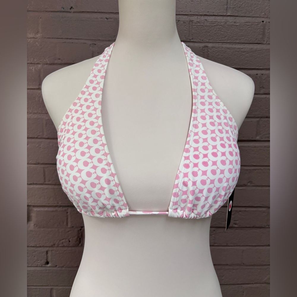 Ingear  NWT Pink & White Print bikini top M